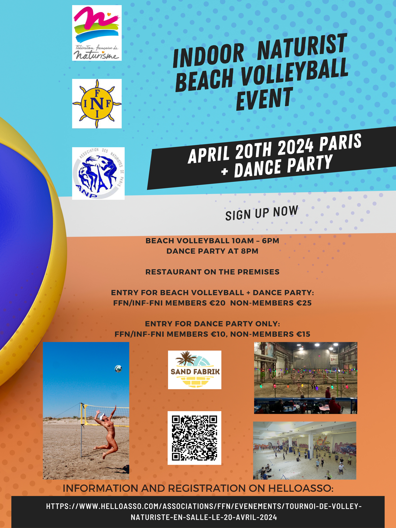 Beach Volleyball + Dance Party, April 20th in Paris (FR)